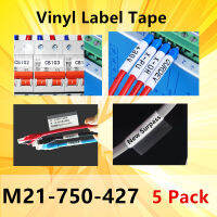 10 Pack Label Tape M21-750-427 m21 750 427 Ribbon Vinyl Labels Black on White Film for Portable Printer BMP21-PLUS bmp21 plus