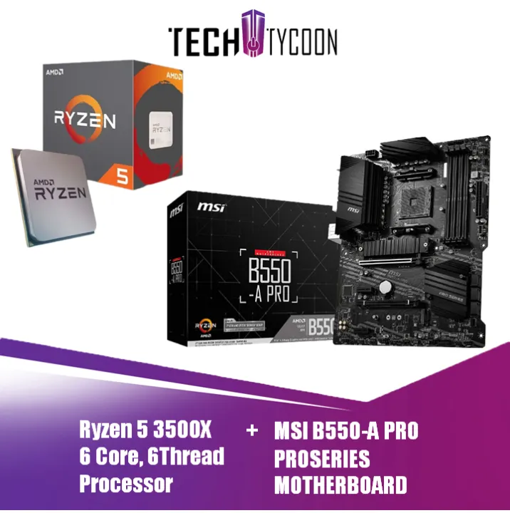 Ryzen 5 3500X 6 Core 6 Thread Processor MSI B550 A Pro