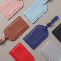 【DT】 hot  1PCS Pu Leather Flight Holiday Travel Accessories Suitcase Bags Name ID Address Lable Tags Solid Color Women Men Luggage Tags
