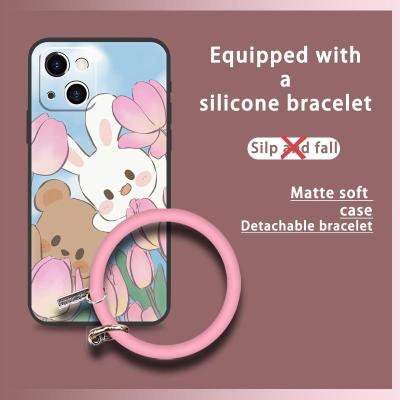 texture personality Phone Case For iphone14 advanced ring liquid silicone creative The New protective cartoon couple