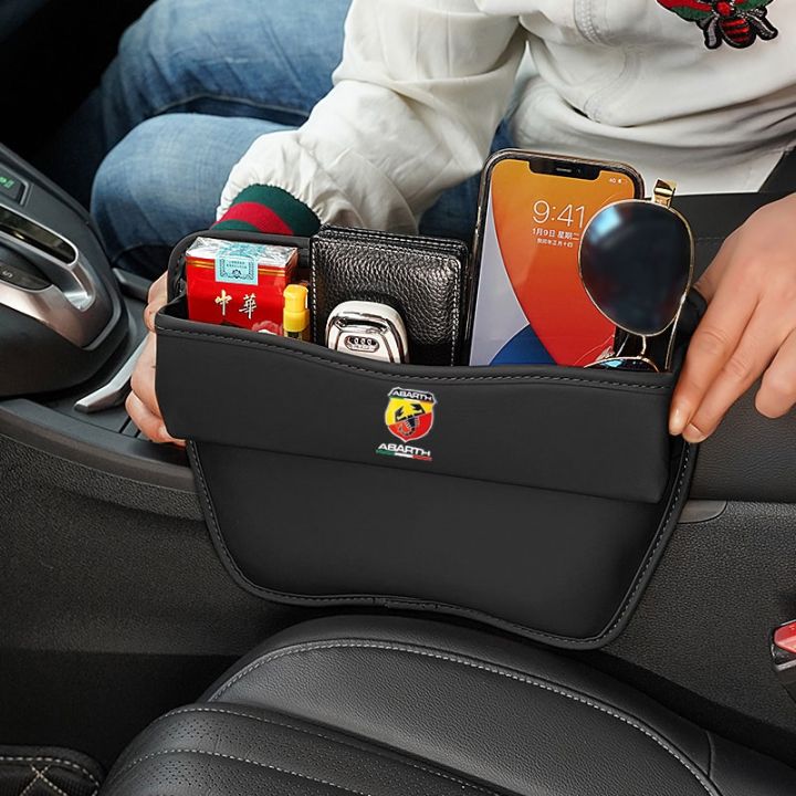 dvvbgfrdt-car-leather-seat-storage-box-gap-plug-storage-organizer-with-abarth-logo-for-fiat-abarth-595-abarth-500-abarth-124-spider-car