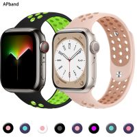 สายรัดข้อมือซิลิโคนสำหรับสายคาด Apple Watch 44มม. 45มม. 49มม. 41มม. 40มม. 42มม. 38มม. 45มม. สายรัด IWatch แบบอัลตร้าซีรี่ย์7 3 6 Se 8