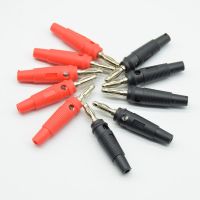 10pcs / 5Red 5Black 4mm Solderless Side Stackable 4mm Banana Plug test S08 ship Musical Speaker Cable Wire connector