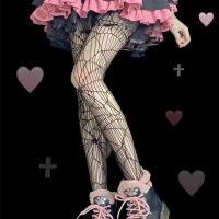 Dark Gothic Y2k JK Lolita Girls Cobweb Mystery High เอวถุงน่องผู้หญิงเซ็กซี่ Designer Spider Web ตาข่าย Nets Fishnet Pantyhose