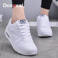 Dosreal Women Fashion Sneakers PU Leather Air Cushion Casual Ladies Flats Shoes Female Breathable Outdoor Flat Platform Loafers