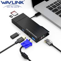 Wavlink Dual Display 2k Mini Dock USB3.0 Hub HDMI VGA Gigabit RJ45 Adapter Ethernet Multiport Converter SD Card Reader to Mac OS Cables