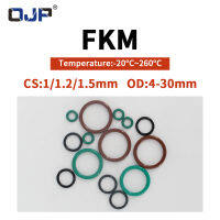 【2023】FKM O Ring Seal Gasket Thickness CS11.21.5mm OD3-30mm FPM Oil Acid and Alkali Resistant Automobile Fluororubber O-Ring 70A