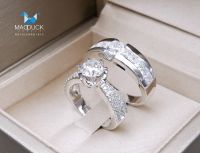 Madduckjewels แหวนเงินแท้ เพชร CZ ชุบโรเดียม RG1625-RG1912