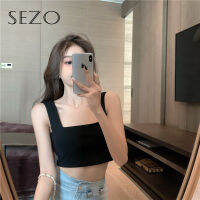 SEZO สไตล์ใหม่คอ Casual เสื้อกล้ามกีฬาเซ็กซี่สั้นเสื้อสตรี