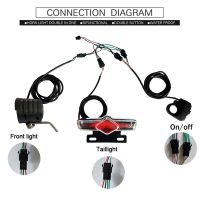 EBike Headlight Taillight DK336 Set ABS+Metal Modification Parts As Shown for 36V 48V 52V 60V