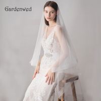 Gardenwed Women Bridal Wedding Veil Elbow Length Wide Horsetail Edge Tulle Wedding Accessories Veils Hair Accessories