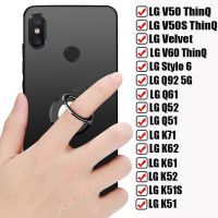 สำหรับ LG K51S K51 Q92 5G Q61 Q52 Q51 K71 K62 K61 K52 Stylo 6 V60 ThinQ กำมะหยี่ V50 V50S กลับผู้ถือแหวนวงเล็บกรณีปกอ่อน