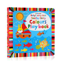Baby &amp; #39 produced by original and genuine Usborne in English; S very first touch feely colors playbook babys touch Book Understanding color picture book hole Book touch book