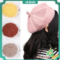 OKDEALS Warm Solid Color Knitting Beanie Vintage Berets Ski Bonnet Artist Hats