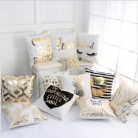 【CW】 Lash Out Bronzing Cushion Cover Gold Printed Super Soft Sofa Car Pillowcase