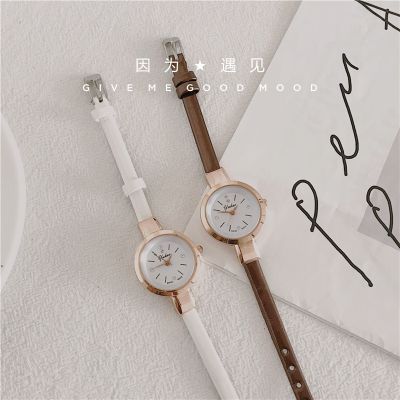 【Hot Sale】 female middle school students Korean version simple fresh thin strap and exquisite ins ultra dial college style waterproof