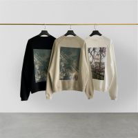 Classic Essentials Sweatshirt Street แฟชั่นแบรนด์ดอกไม้พิมพ์ AAA คุณภาพ Oversize Hip-Hop หลวม Unisex Leisure Sweatshirt