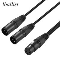 Lballist ตัวแปลง3Pin XLR ตัวเมียเป็น XLR ตัวผู้และสายตัวแยก30ซม. สำหรับเครื่องขยายเสียงเครื่องผสมไมโครโฟน