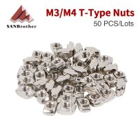 3D Printer Parts Kossel Delta M3 M4 Carbon Steel T type Nuts Fastener Aluminum Connector For 2020 Industrial Profile Hand Tool Parts Accessories