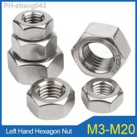 304 Stainless Steel Left Hand Thread Lock Nut M3 M4 M5 M6 M8 M10 M12 M14 M16 M18 M20 Reverse Teeth Hexagon Nut Screw Cap DIN934