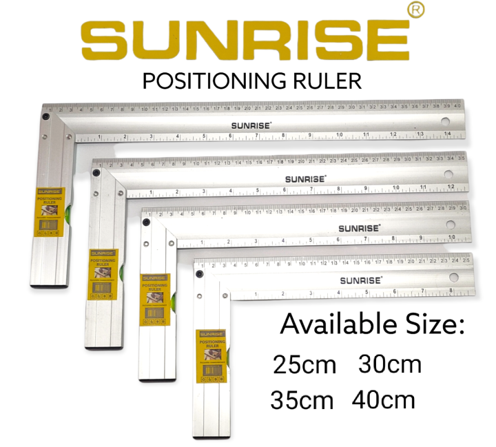 Sunrise Aluminum Positioning Ruler/ SQUALA 25cm,30cm,35cm,40cm(sold per ...