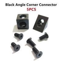 ✔❄ 5PCS Black Angle Corner Connector 90 Degree Angle Bracket 3D Printer Accessories Aluminum Profile Black Triangle Square Bracket