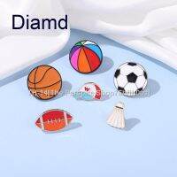 ✸ Diamd Cute Football Basketball Badminton Kids Brooch Girl Boy Sports Brooches Backpack Badges Jacket Pin