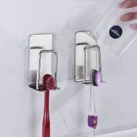 304 Stainless Steel Toothbrush Rack Non-Perforated Seamless Toilet Toothbrush Cup Holder Simple Bathroom Supplies