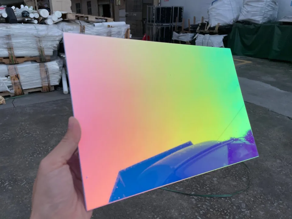 5PCS Acrylic Iridescent/Radiant Square Sheets - Rainbow PMMA Plexiglass For Crafts & Signs
