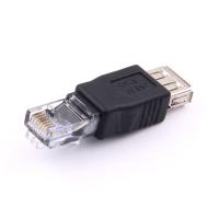 【CW】 1pcs Crystal Head RJ45 Male to USB 2.0 AF A Female Adapter Connector Laptop LAN Network Cable Ethernet Converter plug