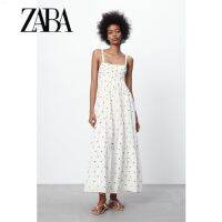 ZARA KISS ผู้หญิง0881323 250,ดอกไม้ฝรั่งเศสใหม่เชือกตรงสีขาวปักลายเดรสคอปก