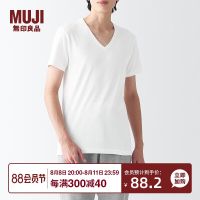 MUJI MUJI mens cotton cool V-neck short-sleeved T-shirt bottoming shirt bottoming shirt loungewear