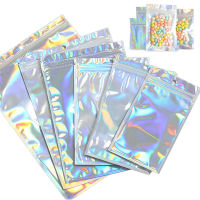 Wonder Home- Hoomall 20Pcs Iridescent Zip Lock Bags Cosmetic Plastic Laser Pouches Makeup Bags Self Sealing Plastic Bags Food Packaging Zipper Bags