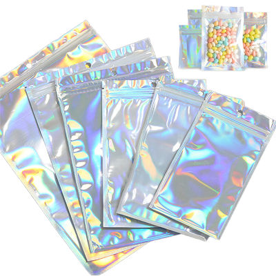 Wonder Home- Hoomall 20Pcs Iridescent Zip Lock Bags Cosmetic Plastic Laser Pouches Makeup Bags Self Sealing Plastic Bags Food Packaging Zipper Bags