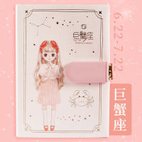 2022 190x135mm Twelve Conslation Girl Password Book Lock Creative Diary Simple Student Notebook Color Page Stationery Notepad