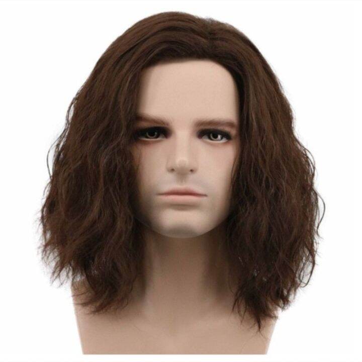 Men's Wig with Medium To Long Curly Wigs Lazada.co.th