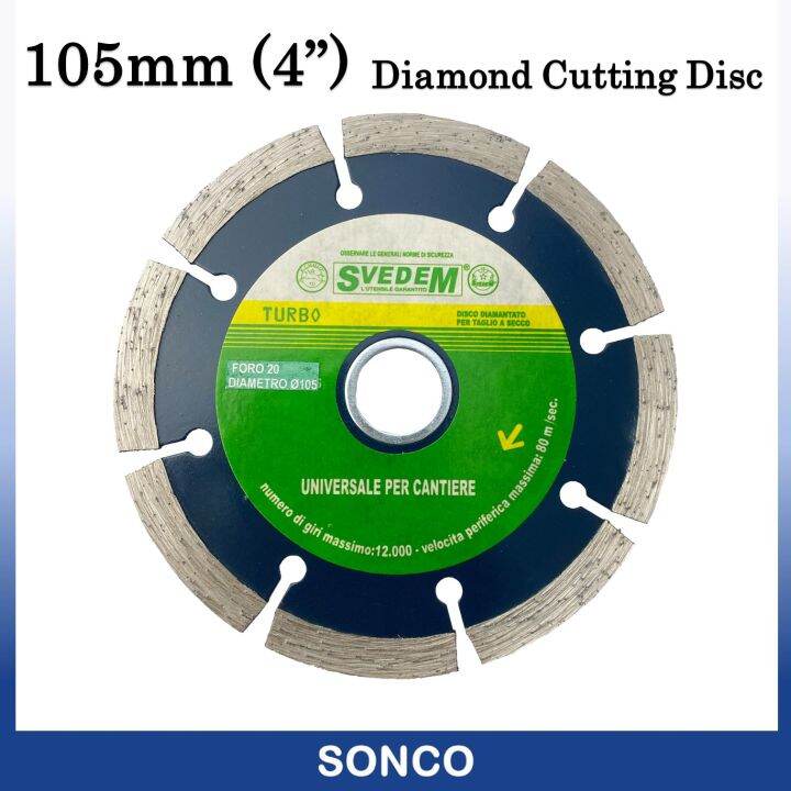 SWEDEM 4" High Quality Diamond Cutting Disc for Granite, Stone, Tile