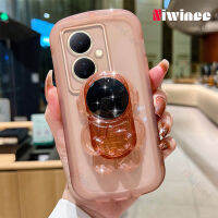 NIWINEE ขาตั้งตุ๊กตานักบินอวกาศเคสโทรศัพท์สำหรับ VIVO Y78 5G สีทึบสีม่วงใสราคาถูกใหม่