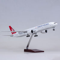 Turkish Airlines  Boeing 777-300LR High Quality 49cm Aircraft Display Model With LED Cabin/Cockpit Lights with  Stand