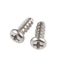 Mini Nickel Plated Steel Cross Recess Phillips Pan Round Head Flat End Self Tapping Screw M1.4 M1.7 M2 M2.3 M2.6 M3 M3.5 M4 Nails Screws  Fasteners