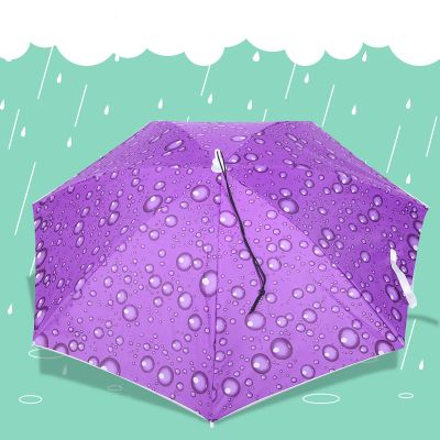 77 ซม. ครีมกันแดดกันลมติดหัวง่ายและสะดวกคุ้มราคาร่มวันที่ฝนตกวันที่แดดร่มหมวกพับด้านบนที่จำเป็น