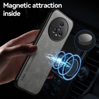 For Honor Magic 5 Pro Case Car Magnet Holder Leather Phone Cases For Magic5 5Pro 5G Shockproof Silicone Protection Back Cover