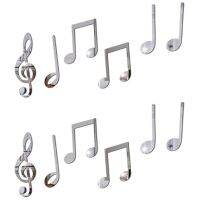 12X Music Notes Fashion Mirror Stickers Carved Wall Stickers Practice Dance Room Bar Living Room Bedroom Art Decorations