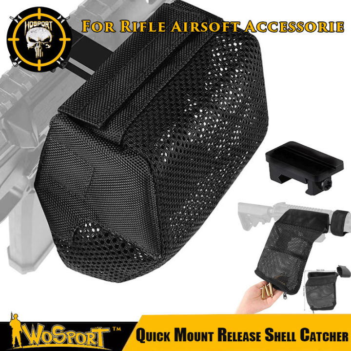 WoSporT Brass Catcher Quick Mount Release Shell Catcher with Detachable  Picatinny Heat Resistant Nylon Mesh for R-ifle A-irsoft Accessorie