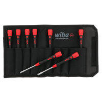 Wiha 26596 Nut Driver Set, Metric with Precision Soft PicoFinish Handle in Pouch, 8 Piece