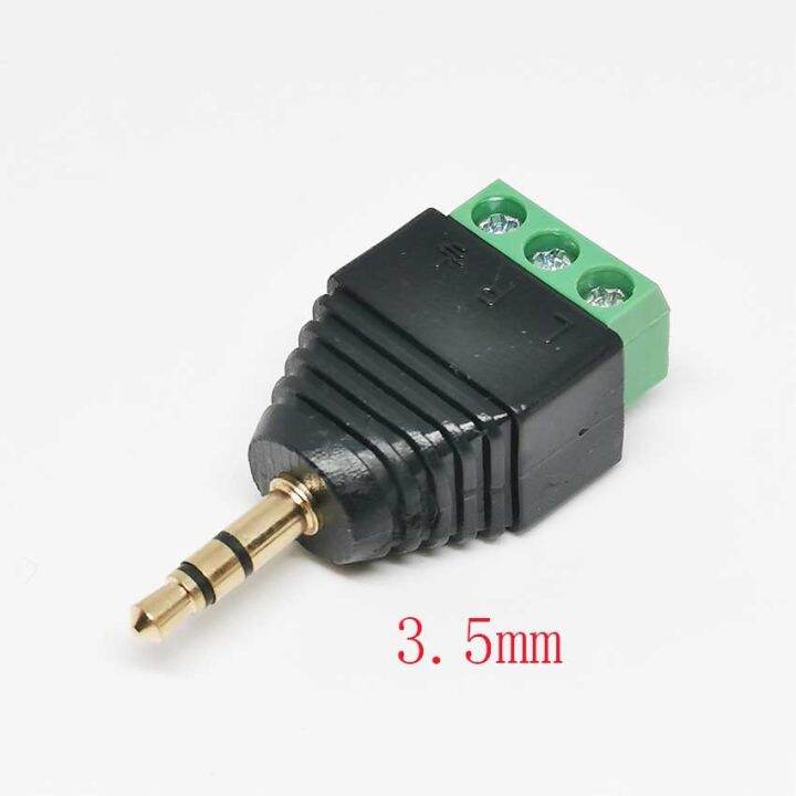 1pc-video-av-balun-3-5mm-4-pole-stereo-male-to-av-screw-terminal-stereo-jack-3-5-mm-male-4-pin-terminal-block-plug-connector