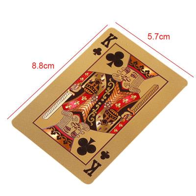 ：“{—— 24K  Playing Card Poker Game Deck  Leaf Poker Suit Plastic Magic Waterproof Deck Of Card Magic Water Gift Collection