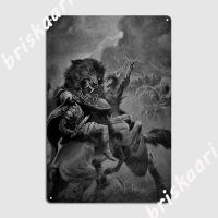 Odin และ Fenrir ป้ายโลหะภาพจิตรกรรมฝาผนัง Club Bar Wall Pub โปสเตอร์ดีบุก  （Stock size: 20cm * 30cm）