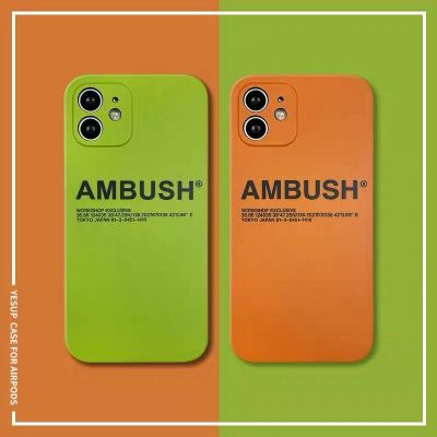 เคสโทรศัพท์ iphone ของคุณยี่ห้อ Tide AMBUSHI iPhone13 mobile phone case 11 fluorescent green XS Apple 12ProMax soft case XR couple