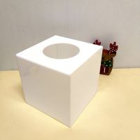 HOT!!! White กล่องจับรางวัล สีขาว ขนาด 20x20x20cm.กล่องจับฉลาก กล่องจับสลาก